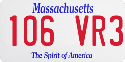 MA license plate 106VR3