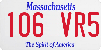 MA license plate 106VR5