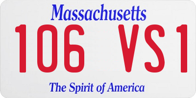 MA license plate 106VS1