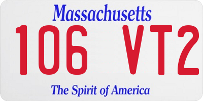 MA license plate 106VT2