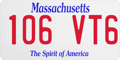 MA license plate 106VT6