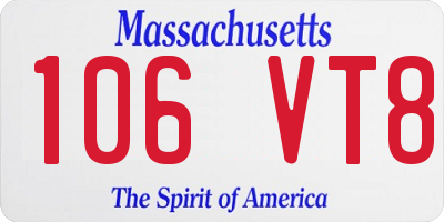 MA license plate 106VT8