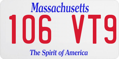 MA license plate 106VT9