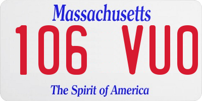 MA license plate 106VU0