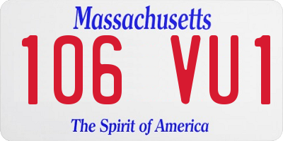 MA license plate 106VU1
