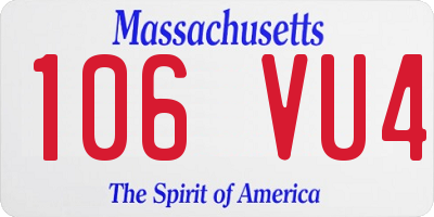 MA license plate 106VU4