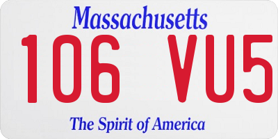 MA license plate 106VU5