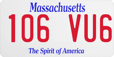 MA license plate 106VU6