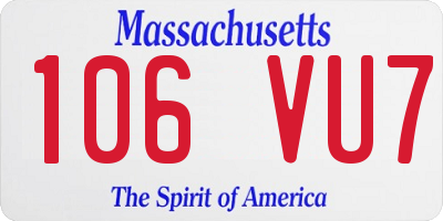 MA license plate 106VU7