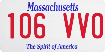 MA license plate 106VV0