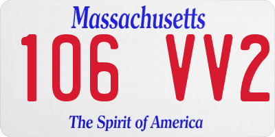 MA license plate 106VV2