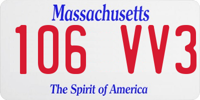 MA license plate 106VV3