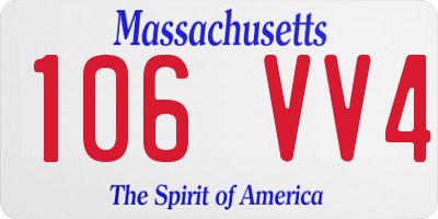 MA license plate 106VV4