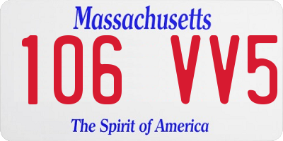 MA license plate 106VV5