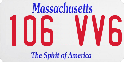 MA license plate 106VV6