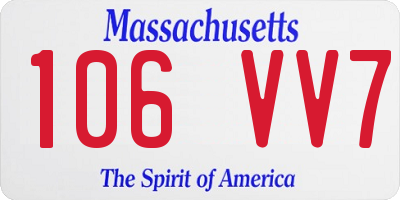 MA license plate 106VV7