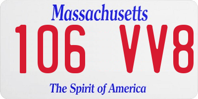 MA license plate 106VV8