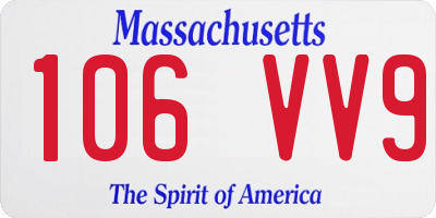 MA license plate 106VV9