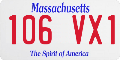 MA license plate 106VX1