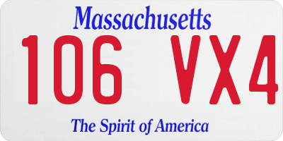 MA license plate 106VX4