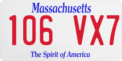 MA license plate 106VX7