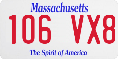 MA license plate 106VX8