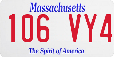 MA license plate 106VY4