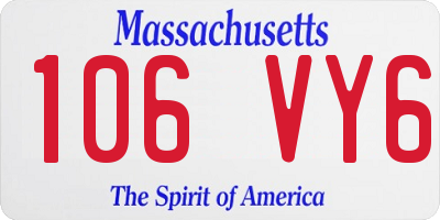 MA license plate 106VY6