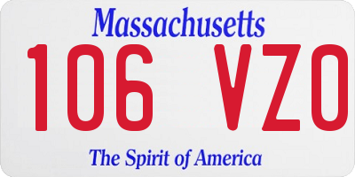 MA license plate 106VZ0