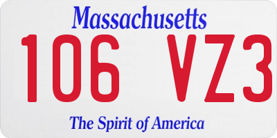 MA license plate 106VZ3