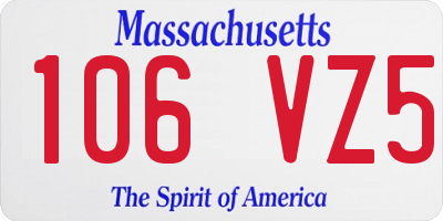 MA license plate 106VZ5