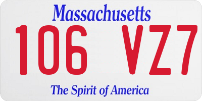 MA license plate 106VZ7