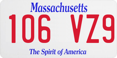 MA license plate 106VZ9