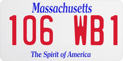MA license plate 106WB1