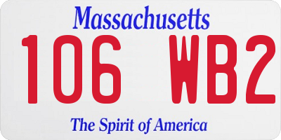 MA license plate 106WB2