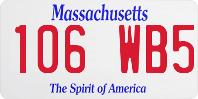 MA license plate 106WB5