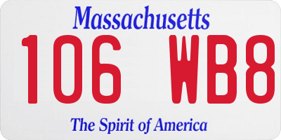 MA license plate 106WB8
