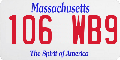 MA license plate 106WB9