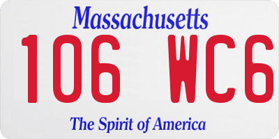 MA license plate 106WC6