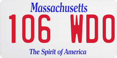 MA license plate 106WD0