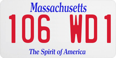 MA license plate 106WD1