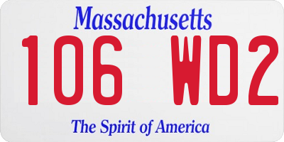 MA license plate 106WD2