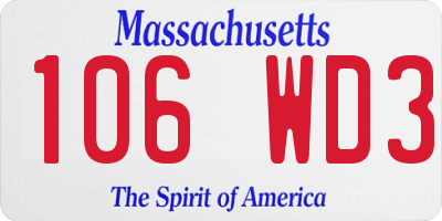 MA license plate 106WD3