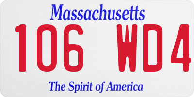 MA license plate 106WD4