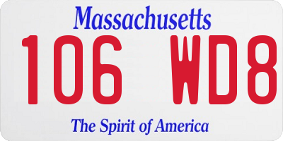 MA license plate 106WD8