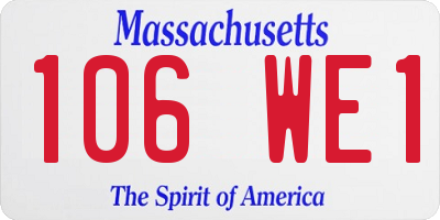 MA license plate 106WE1
