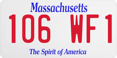 MA license plate 106WF1