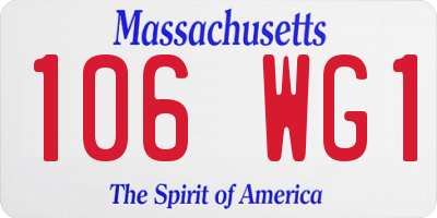 MA license plate 106WG1