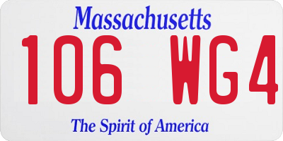 MA license plate 106WG4