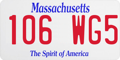 MA license plate 106WG5
